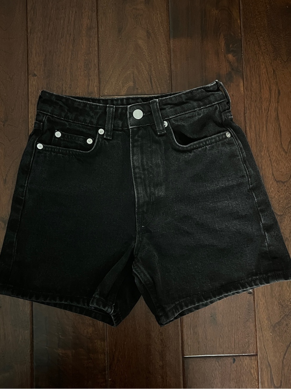 Weekday “Eva” Black Denim Shorts - Size 24